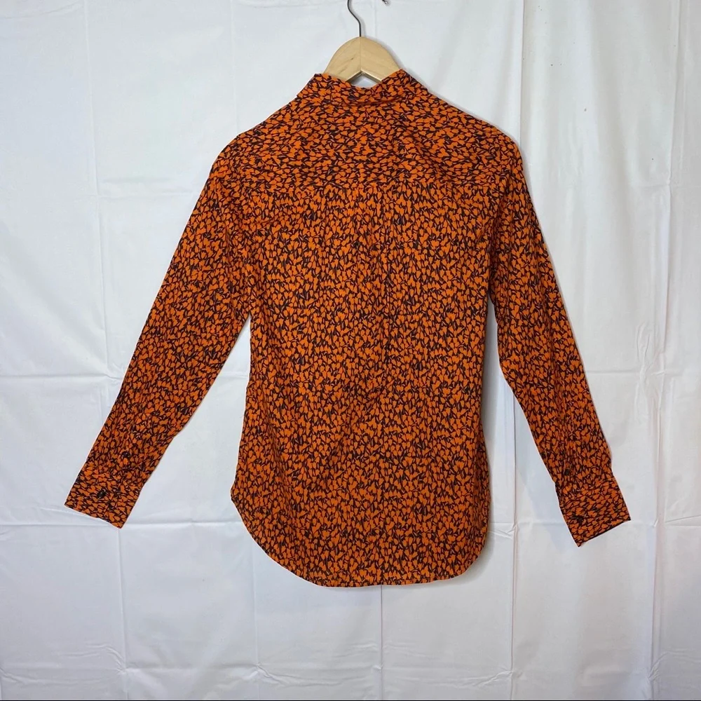 NWT J. Crew Tunic Shirt Top - XS Orange‎ Long Sleeve Blouse